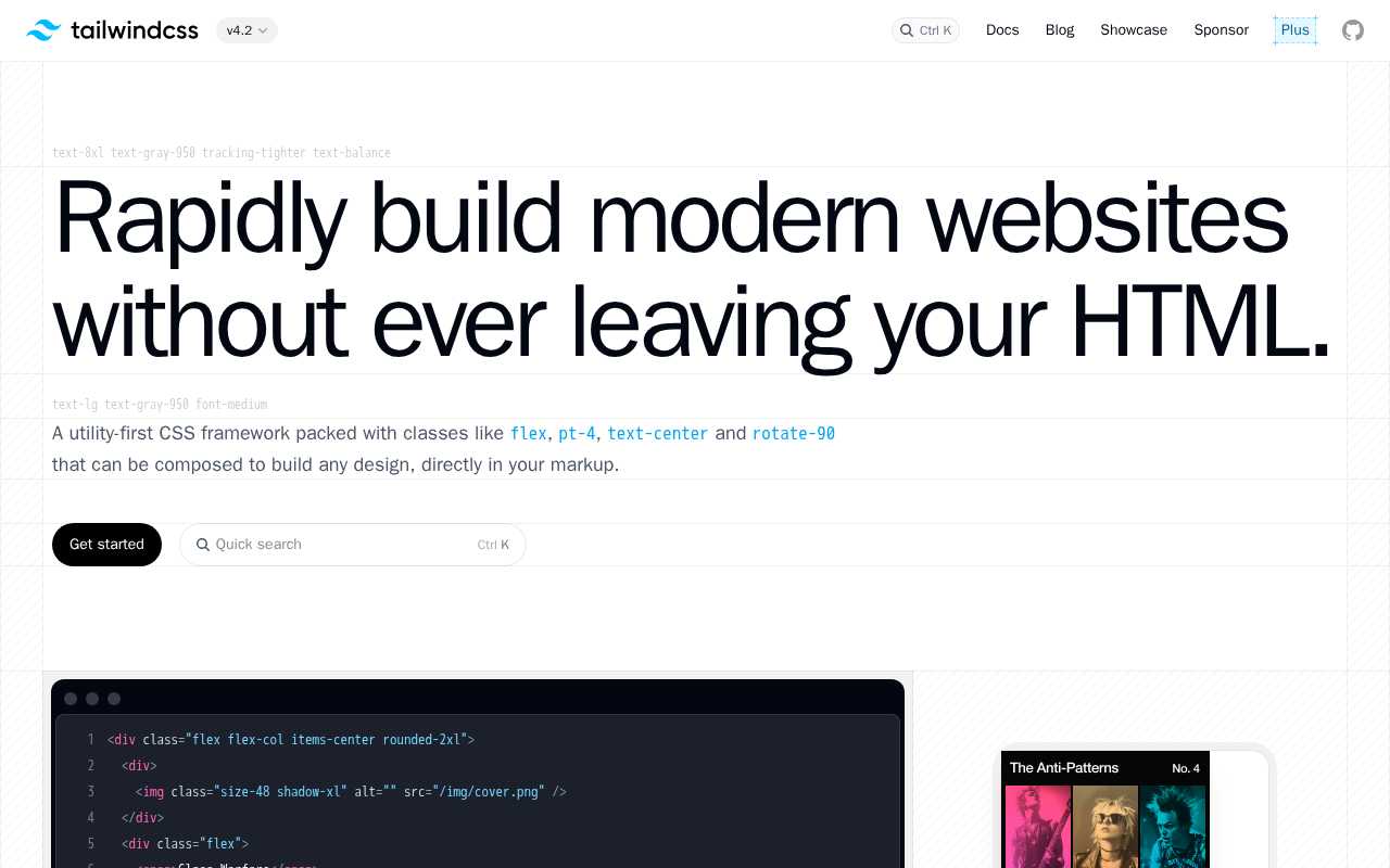 screenshot-Tailwind CSS - Rapidly build modern websites without ever leaving your HTML.