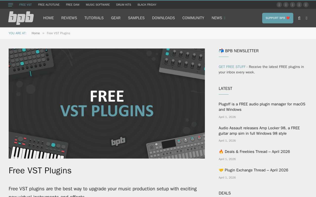 screenshot-Free VST Plugins (2026 Update) - Bedroom Producers Blog