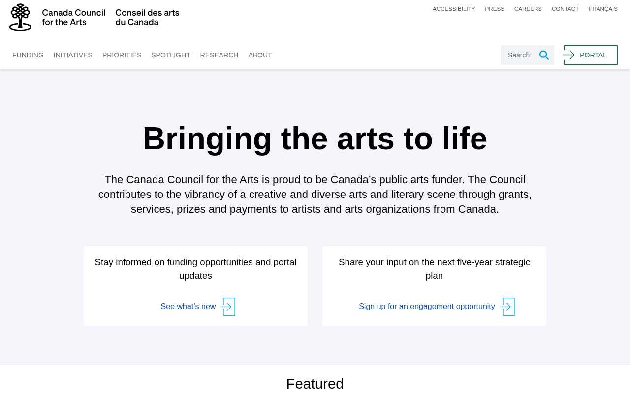 screenshot-Canada Council for the Arts | Bringing the arts to life