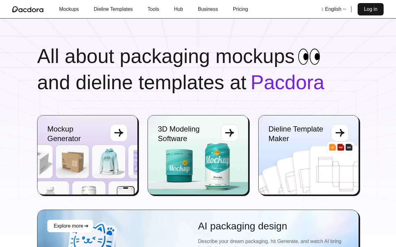 screenshot-Pacdora - The Largest Packaging Mockups & Dieline Platform
