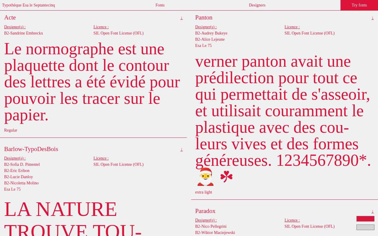 screenshot-Typothèque Esa le Septantecinq - home -