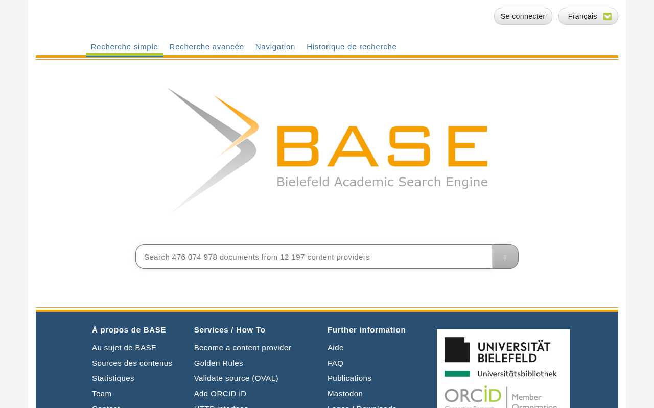 screenshot-BASE (Bielefeld Academic Search Engine): Recherche simple