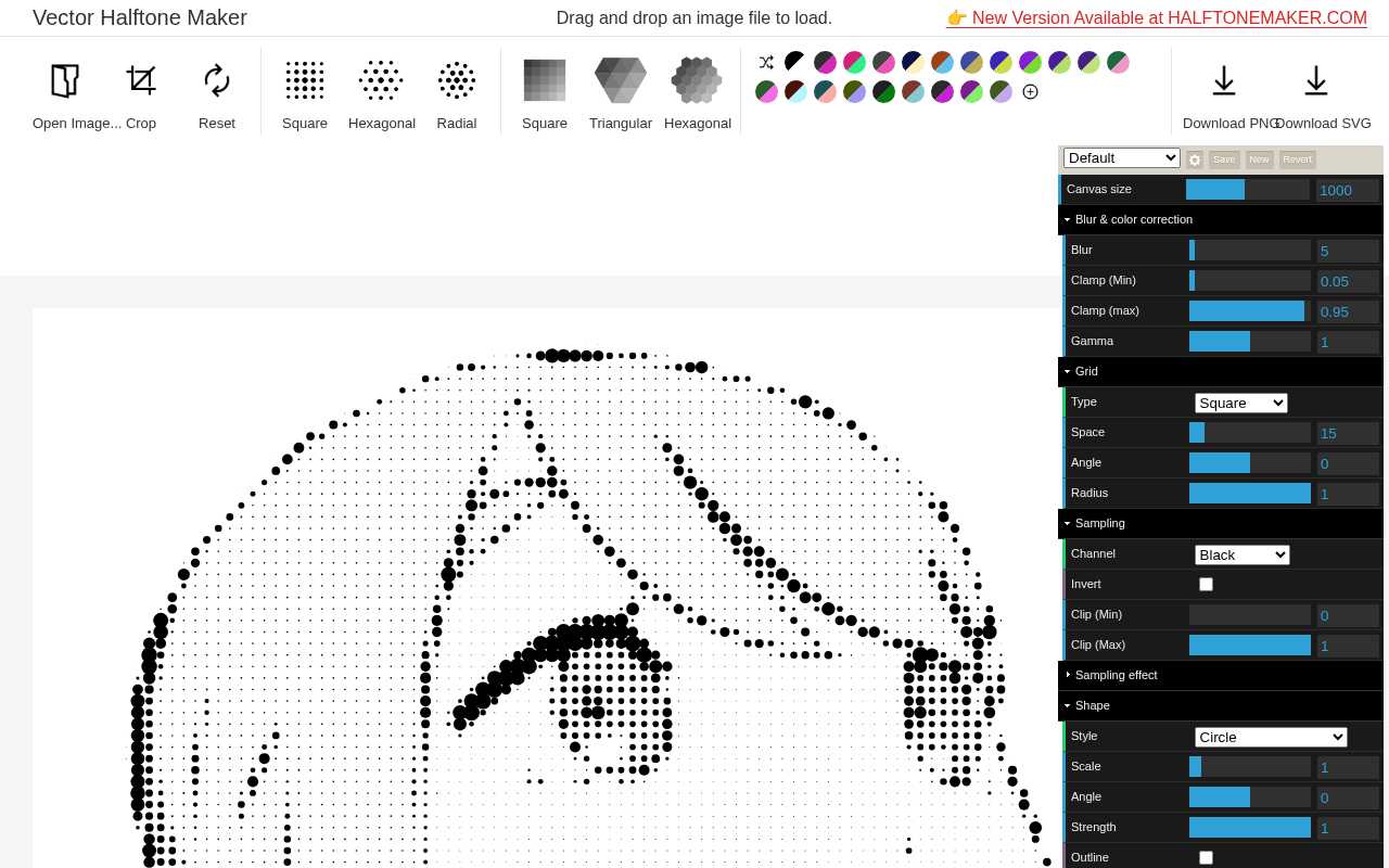 screenshot-Vector Halftone Maker - Interactive PNG/SVG halftone pattern generator