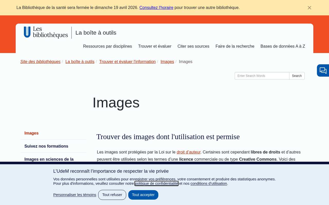 screenshot-Images - Images - La boîte à outils at Université de Montréal