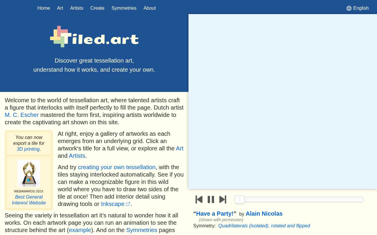 screenshot-Tessellations, Escher-style - Tiled.art