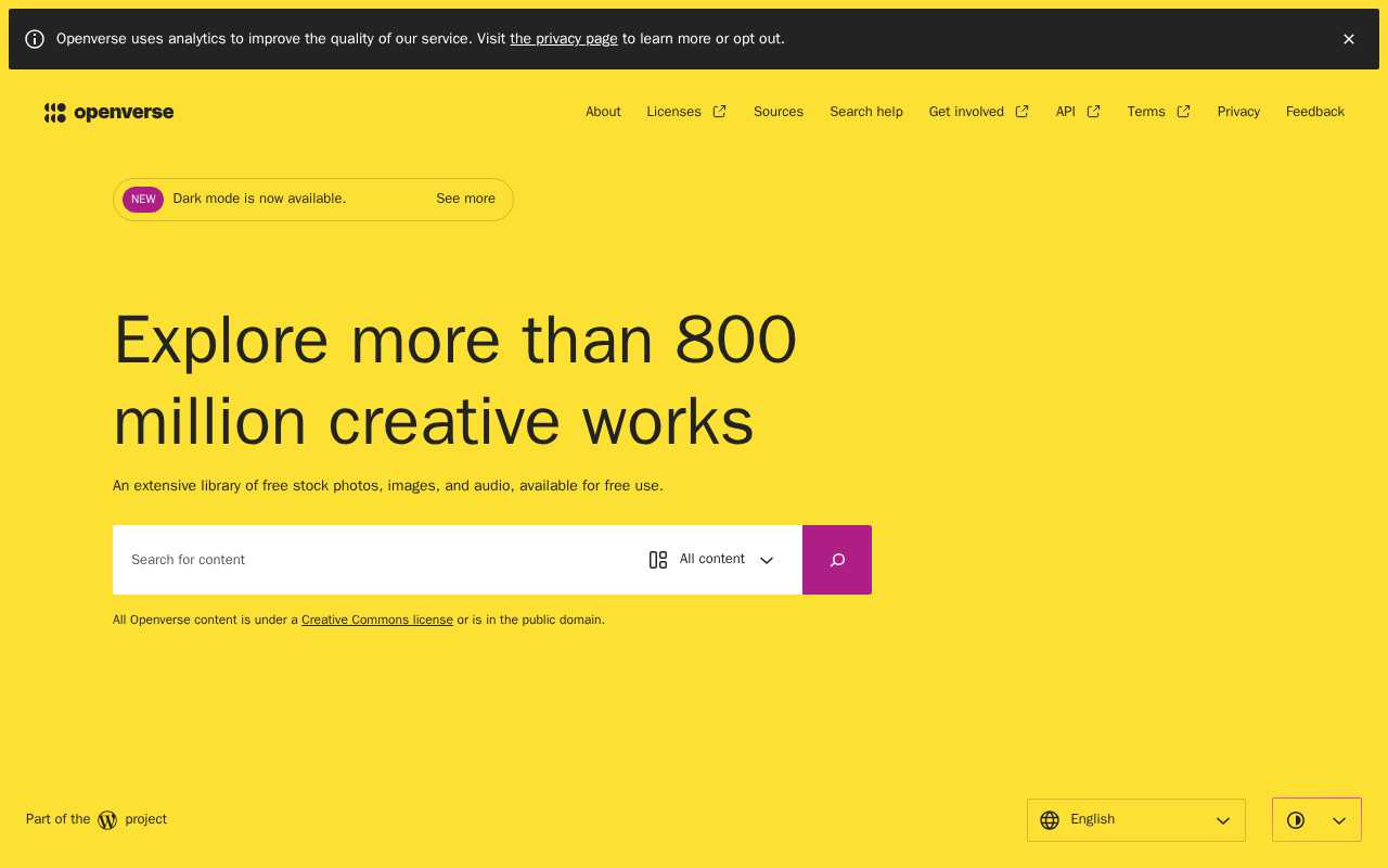 screenshot-Openly Licensed Images, Audio and More | Openverse