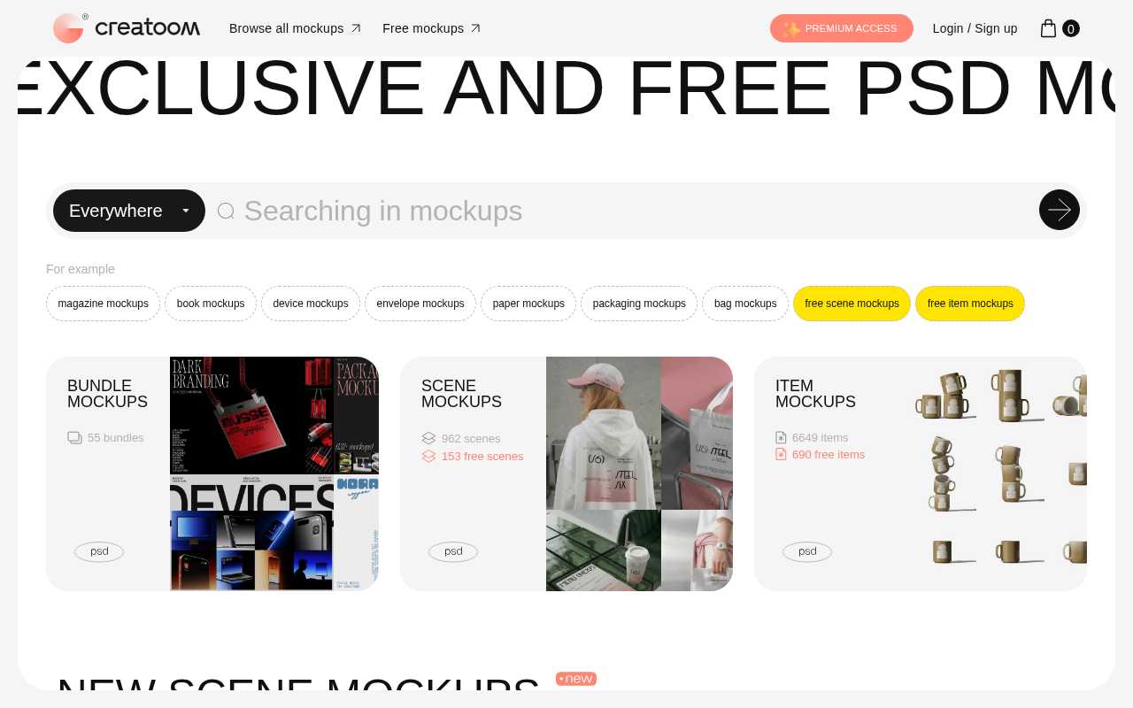 screenshot-Premium and free mockups psd - Creatoom