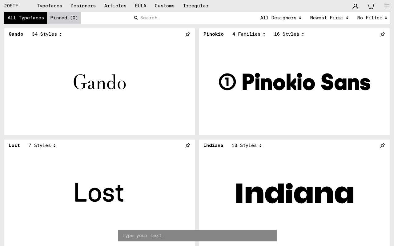 screenshot-205TF – Typefaces