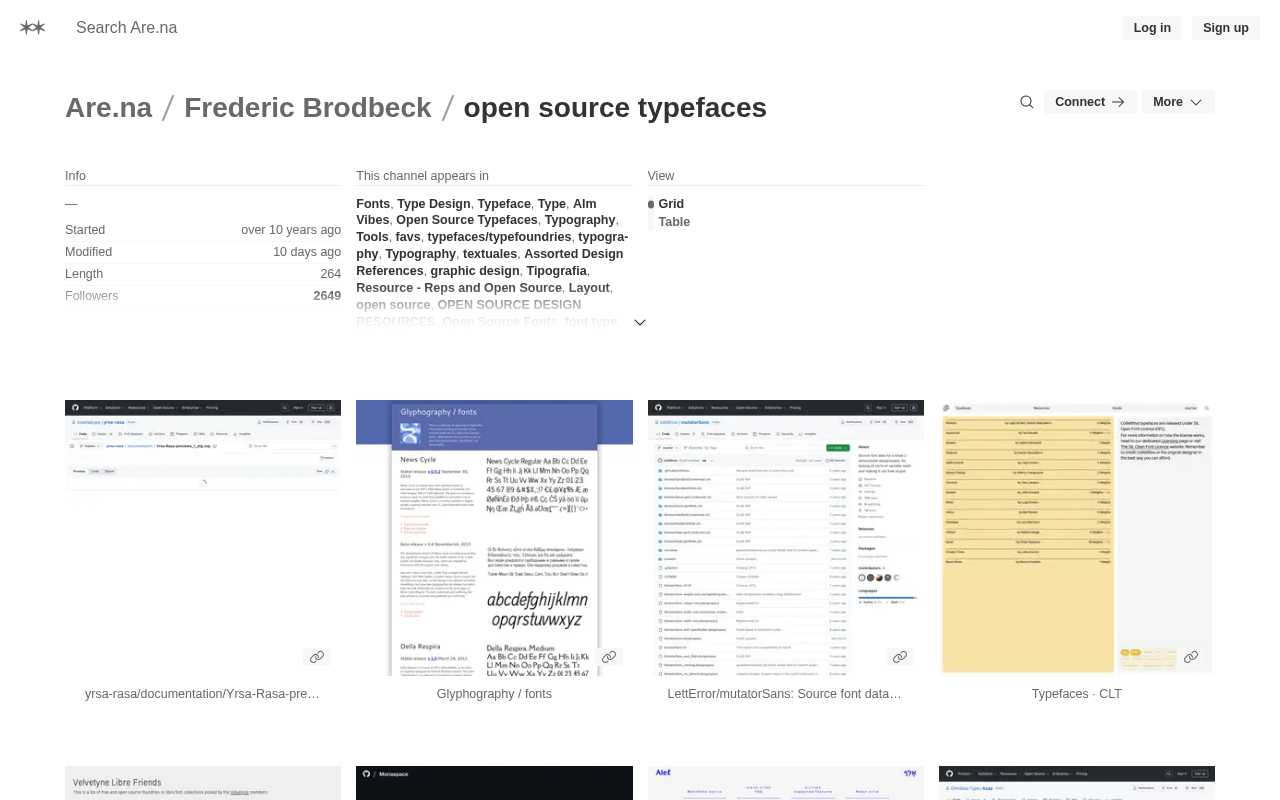 screenshot-open source typefaces | Are.na